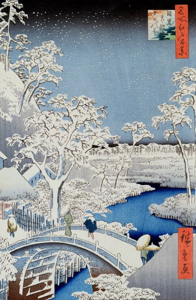 Paisagem de inverno (impressão em xilogravura) de Japanese School